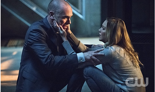 Arrow -- "Beyond Redemption" -- Image AR405B_0414b.jpg -- Pictured (L-R): Paul Blackthorne as Quentin Lance and Katie Cassidy as Laurel Lance -- Photo: Dean Buscher/ The CW -- © 2015 The CW Network, LLC. All Rights Reserved. 
