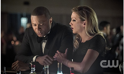 Arrow -- "Brotherhood" -- Image AR407B_172b.jpg -- Pictured: David Ramsey as John Diggle and Katie Cassidy as Laurel Lance -- Photo: Cate Cameron/The CW -- © 2015 The CW Network, LLC. All Rights Reserved.