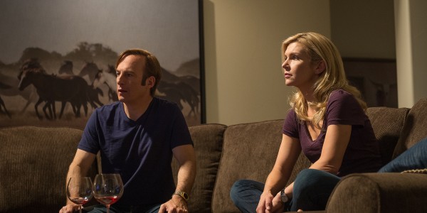 Bob Odenkirk as Jimmy McGill and Rhea Seehorn as Kim Wexler - Better Call Saul _ Season 2, Episode 3 - Photo Credit: Ursula Coyote/Sony Pictures Television/ AMC