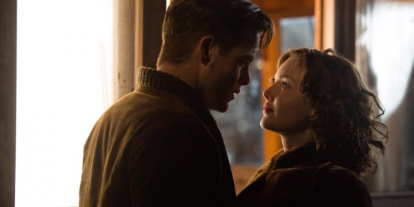 Chris Pine stars as Bernie Webber and Holliday Grainger as Miriam in the heroic action-thriller THE FINEST HOURS, based on the extraordinary true story of the most daring rescue mission in the history of the Coast Guard.