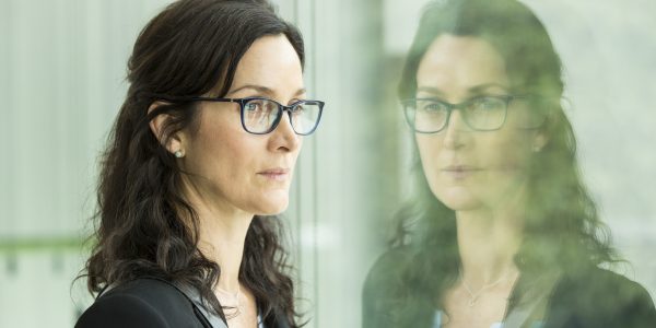 Carrie Anne Moss as Dr Athena Morrow - Humans _ Season 2, Episode 1 - Photo Credit: Colin Hutton/Kudos/CH4/AMC